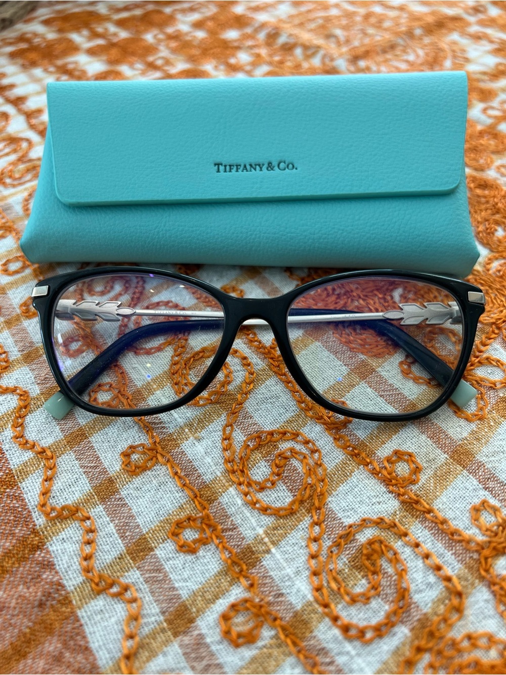 Tiffany & Co. Black Eyeglasses with Tiffany Blue Case